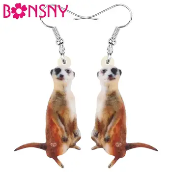 

Bonsny Acrylic Mongooses Meerkat Earrings Animal Drop Dangle Jewelry For Women Girls Teens Kids Charms Decorations Hot Sale Gift
