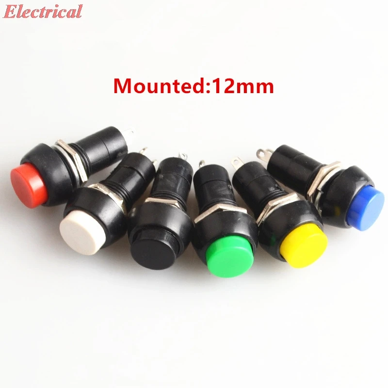 2 штифта, пластиковый диаметр отверстия 12 мм. Круглая кнопка PBS-11A Самостоятельная Блокировка фиксации PBS-11B мгновенный Non-переключатель блокировки 3A 150V 1NO