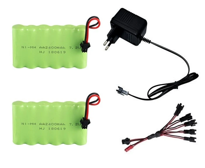 SM Plug) Ni-MH 7,2 v 2400mah батарея+ 7,2 v зарядное устройство для Rc игрушечного автомобиля танка поезд Робот Лодка пистолет 5* AA 7,2 v перезаряжаемый аккумулятор - Цвет: Кофе