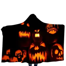 Дизайн унисекс Хэллоуин Тыква шаблон с капюшоном Детская Шаль Одежда шапка домашнее полотенце детское одеяло плащ с капюшоном