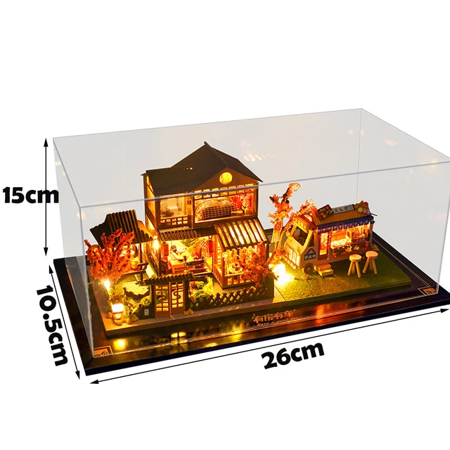 Mini Size Casa DIY Wooden Doll House Kit Miniature with Furniture Blue Ocean Cottage Dollhouse Toys for Friends Girls Xmas Gifts 6