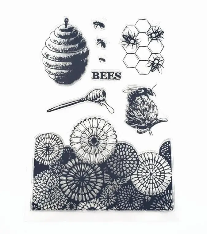 Sunflower hive Transparent Clear Silicone Stamp/Seal for DIY scrapbooking/photo album Decorative clear stamp sheets | Дом и сад