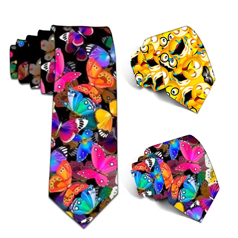 Забавный галстук для мужчин 8 см модные Harajuku галстуки с принтами Gravata мужские свадебные gravatas para ho мужские рубашки аксессуары 6Z-LD49