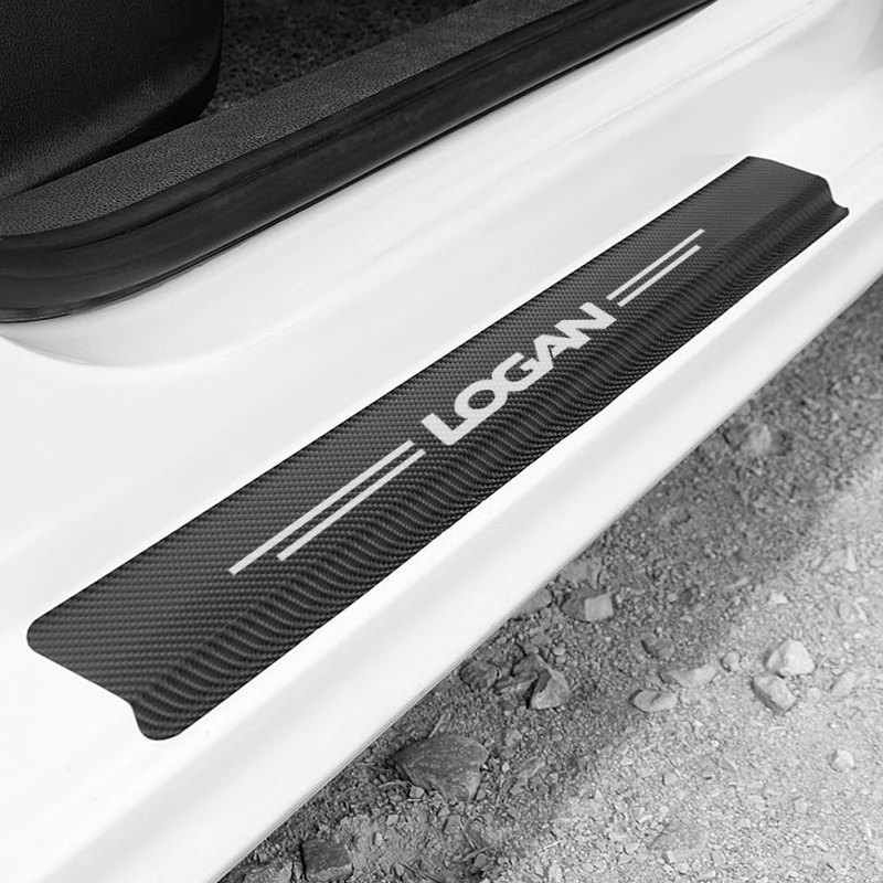 4 шт. двери автомобиля входной двери охранник для Dacia logan, Duster автомобиль порога Добро пожаловать педали Стикеры углеволоконная виниловая Стикеры стайлинга автомобилей