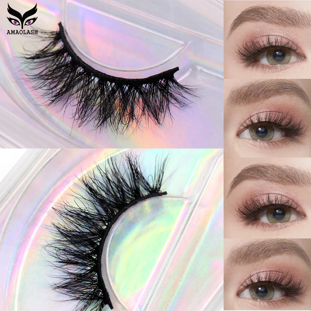 

AMAOLASH 3D Mink Eyelashes Long Lasting Mink Lashes Natural Dramatic Volume Eyelashes Extension Wispy Volume 3D False Eyelashes