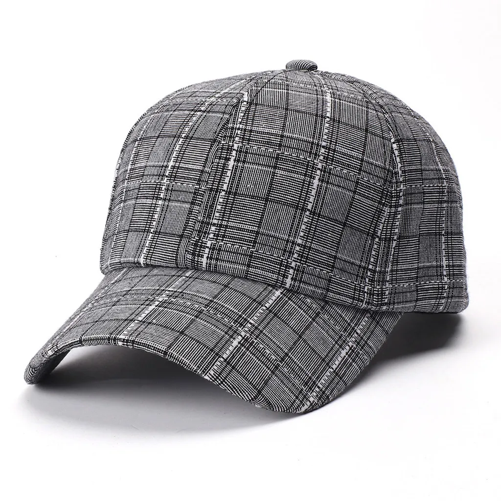 Унисекс Хлопок яркая бейсболка женщин SnapbackAdjustable открытый хлопок высокое качество шапки в клетку Регулируемый HatZ425
