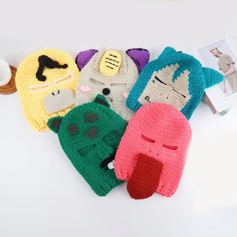

Creative Knitted Full Face Neck Cover Winter Creative Knit Robber Hat Balaclava Spring Fall Winter Other Activities
