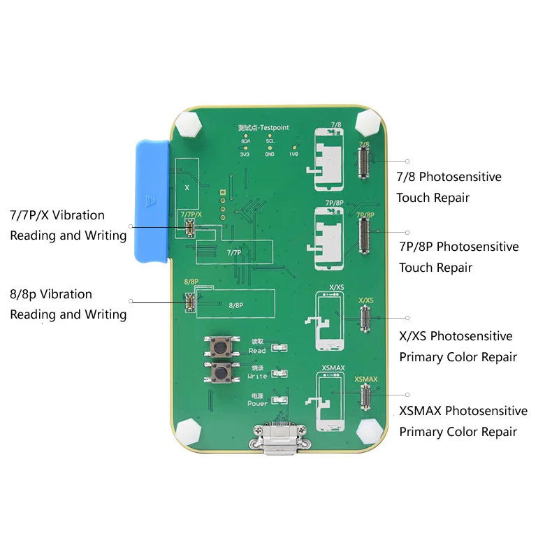 Jc pro1000s для IPHONE 7/7 P/8/8 P/X/XS/XSMAX Фоточувствительный сенсорный Вибрационный ремонтный модуль Многофункциональный Фоторецептор программист - Цвет: JCPhotoreceptor