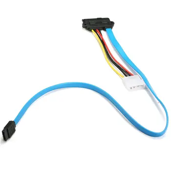 

About 70cm Hard Drive Adapter Cord Cable SAS Serial Attached SCSI SFF-8482 to SATA HDD Hard Drive Adapter Cord Cable Blue Color