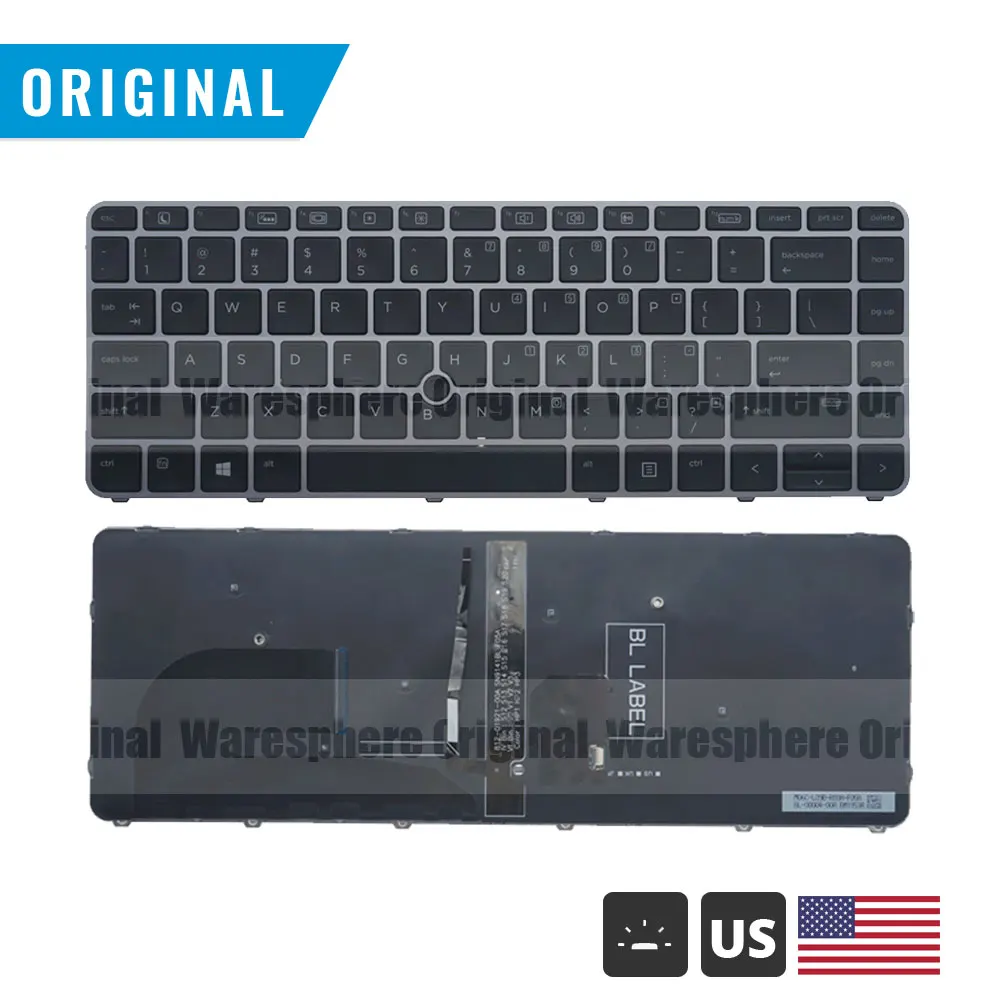 

New Original US Backlit Keyboard for HP EliteBook 840 G3 745 G3 745 G4 840 G4 848 G4 with Mouse Point US Layout 836308-001