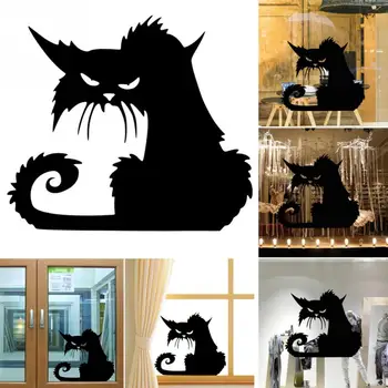 

Creative Halloween Black Cat PVC Waterproof Wall Sticker Removable Vinyl Art Mural Decoration Stickers