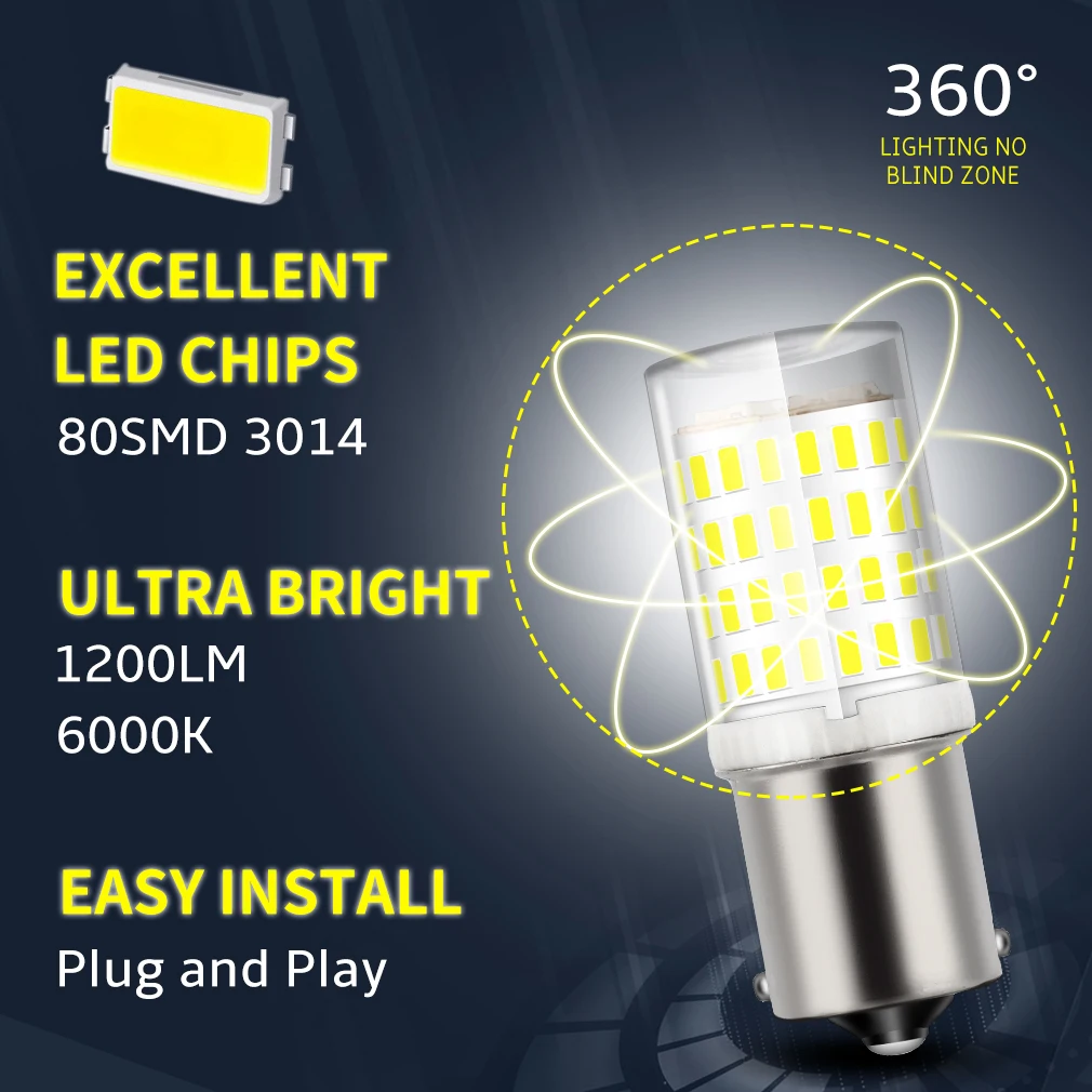 2Pcs 1156 BA15S P21W LED 1157 BAY15D P21/5W P21 5W LED  R5W R10W ڵ  õ   극ũ Ʈ ڵ 12V