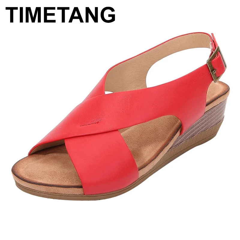 Flat Sandals Shoes Timetangwomen-Shoes Elastic-Band Opentoe Woman Summer Ladies Breathable