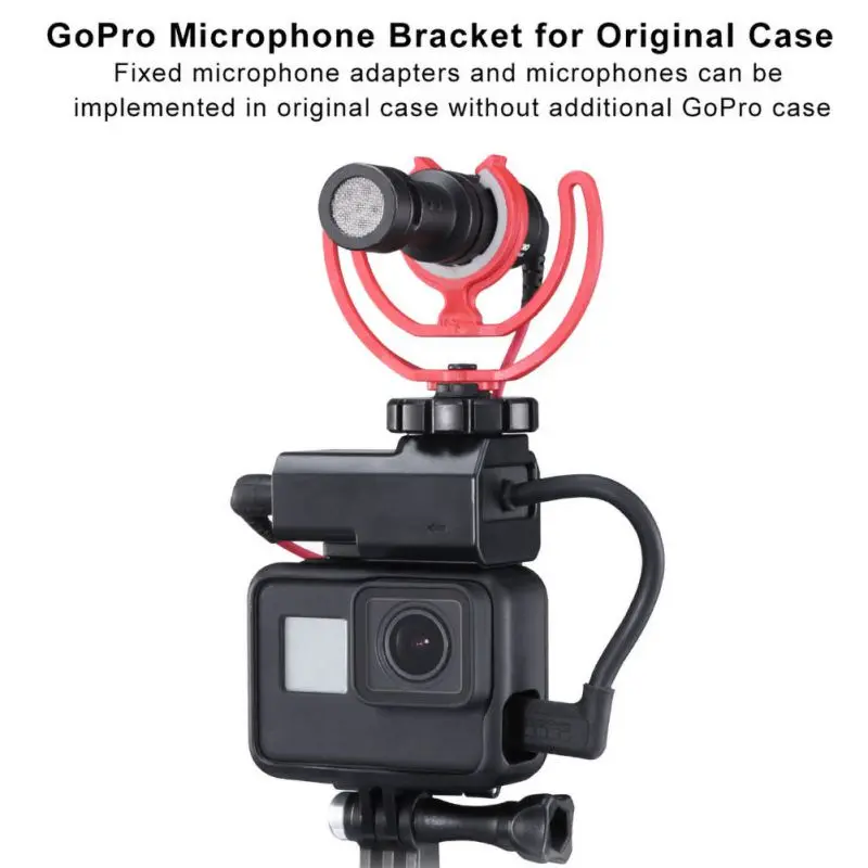 Для экшн-камеры GoPro микрофонная стойка с оригинальным стеклянным корпусом для быстроразъемного адаптера для GoPro 7/6/5 аксессуары держатель микрофона