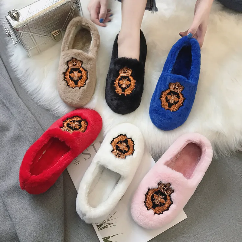 

2019 Women Shoes Modis Round Toe Casual Female Sneakers All-Match Loafers Fur Shallow Mouth Women's Moccasins Dress Cute Nurse
