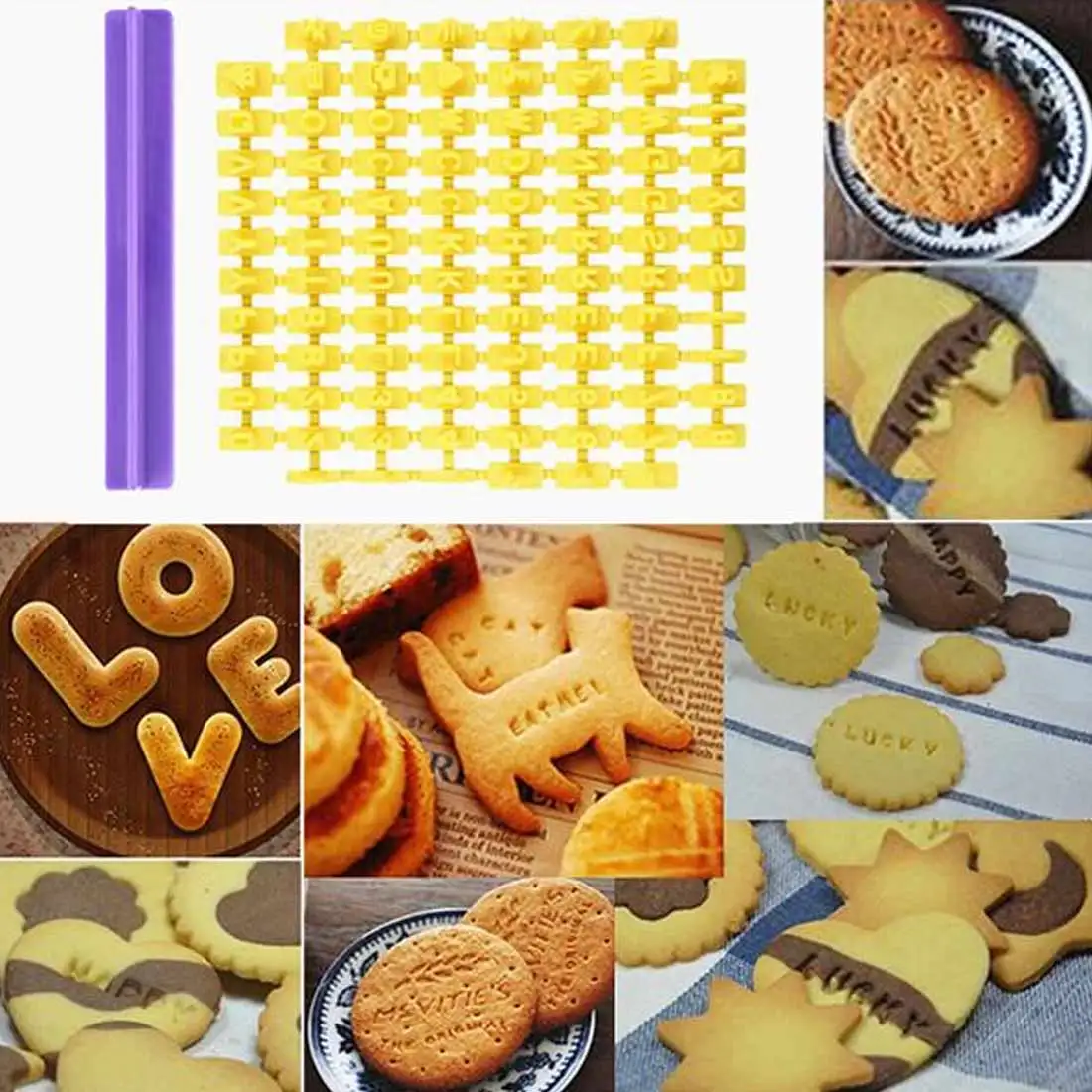 Пластиковые DIY Алфавит числа букв символов торт плесень Письмо Impress форма для бисквитов печенья резак тиснения, помадка плесень
