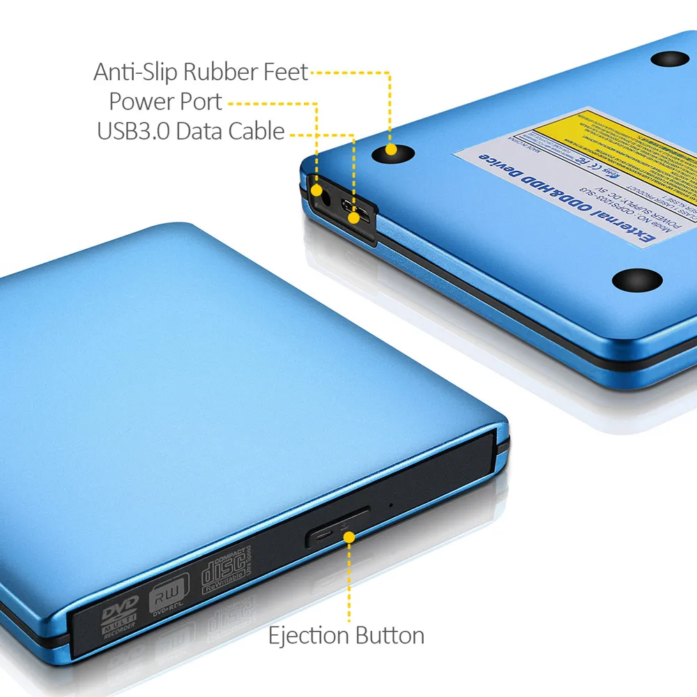 YiYaYo оптический привод USB 3,0 DVD привод CD rom плеер DVD RW горелка для ноутбука hp lenovo компьютер PC Macbook OS Окно 10 - Цвет: USB 3.0 DVD Drive 2