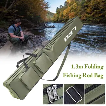 

1.3m Folding Fishing Bag Oxford Fishing Pole Bag Fishing Rod Reel Lure Bag Fishing Tackle Storage Bags