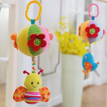 

Newborn Baby Infant Cartoon Animal Plush Crib Hanging Bed Bedroom DecorToys Rattle Stuffed Doll Stroller Accessories
