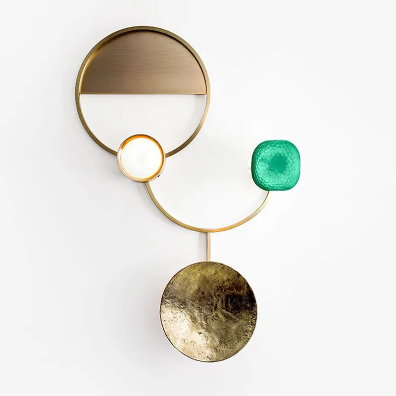 

Nordic Unique Design Living Room Wall Light Creative Art Brass Gallery Bedside Hall Decr Led Light Fixtures Free Shipping