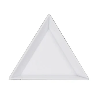 

20pcs Plastic Triangle Round Rhinestones Beads Crystal Nail Art Sorting Trays White Nails Accessoires