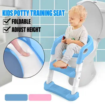 

With 2 Layer Step Stool Ladder Training Seat Potty Training Seat For Child Toddler Toilet Chair Folding Baby Potty Infant Kids