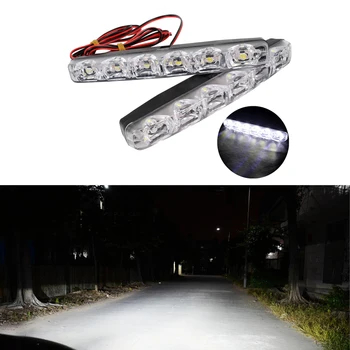 

2pcs LED Car Daytime Running Lights DRL 6 LEDs 12V 6000K 12W Automobile Light Source Car Styling Waterproof Fog Driving Light