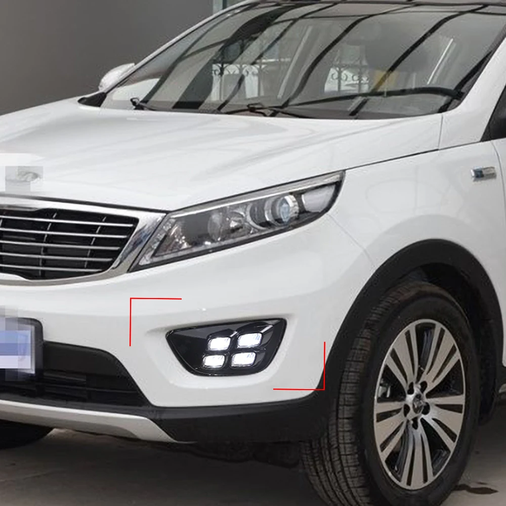 Автомобильная проблесковая 1 пара 12V ABS светодиодный для KIA Sportage R 2014 2015 DRL