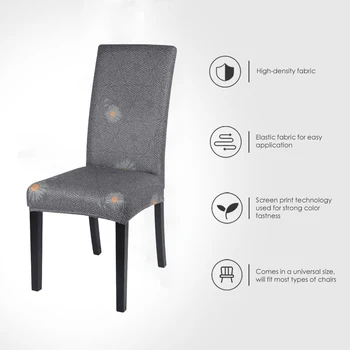 

Spandex Chair Cover Quality Printed Chair Cover Spandex Elastic Slipcovers Chair Protectors For Wedding 1/2/4/6pcs