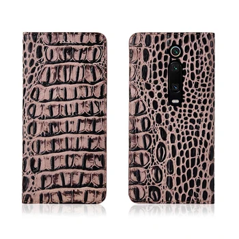 

Crocodile pattern genuine leather magnetic phone case card slot holder for Xiaomi Redmi K20 Pro/Xiaomi Mi9T flip case phone bag