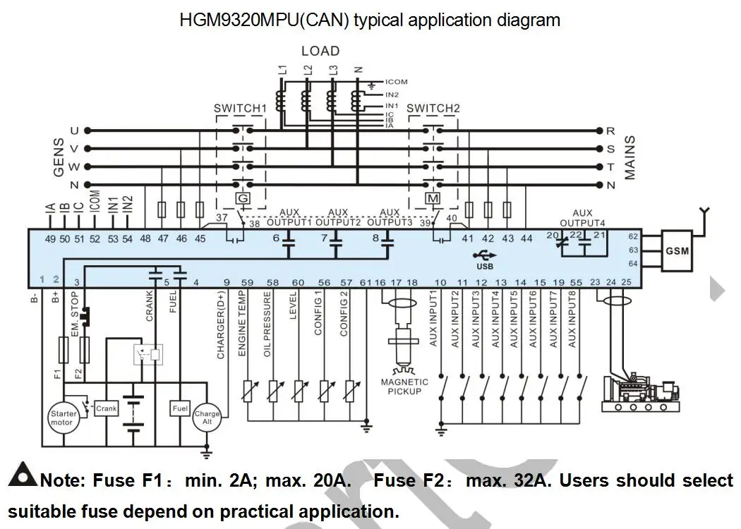 HGM9320MPU Diesel generator controller Schedule function, real-time clock, even