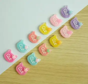 

Mini Kawaii Cat Flat back Resin Cabochon Flatback Planar Acrylic Crafts DIY Embellishments for Scrapbook Hair Accessories
