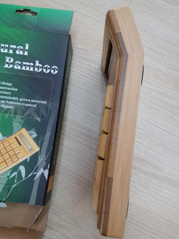 Bamboo Wooden Solar Calculators Standard Function Desktop Calculator E65A 5