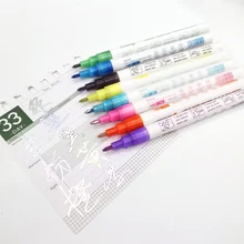 8 цветов, двойная линия, контурная ручка, два цвета, маркер, ручка для рисования, DU55