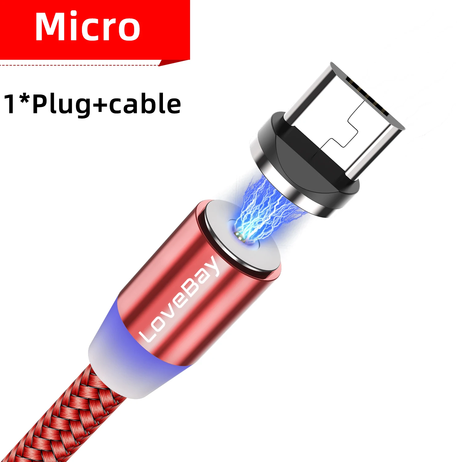 Lovebay Магнитный USB кабель для быстрой зарядки для type C Micro USB шнур Магнит USB кабель для мобильного телефона USB шнур - Цвет: Red Micro Cable
