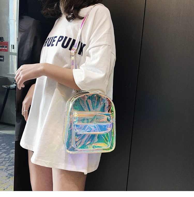 Новые модные Прозрачные лазерные рюкзаки ПВХ ITA сумка студенческая Harajuku Школьная Сумка Повседневный маленький рюкзак