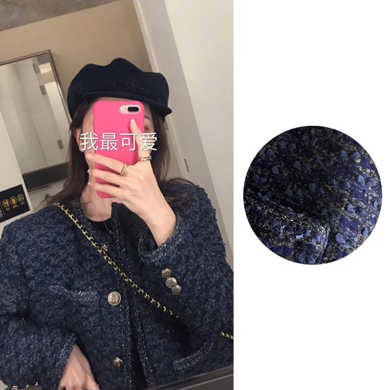

2019 Autumn/winter New Small Fragrance Wind Jacket French-style Vintage Hong Kong-style Short-cut Top Clothes Jacket Women