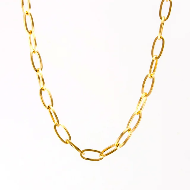Gold No Clasp Серебряная/Золотая цепочка из нержавеющей стали для изготовления ювелирных изделий 6 мм овальные металлические звенья Rolo звенья цепи по метру Cadenas Por Metros без застежки 1 м - Цвет: Gold No Clasp