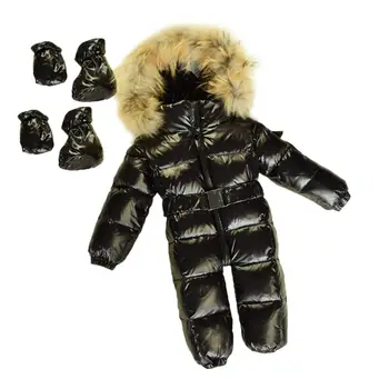 

Newborn Baby Children Hooded Romper Duck Down Jacket Overall Jumpsuit Snowsuit 23GD
