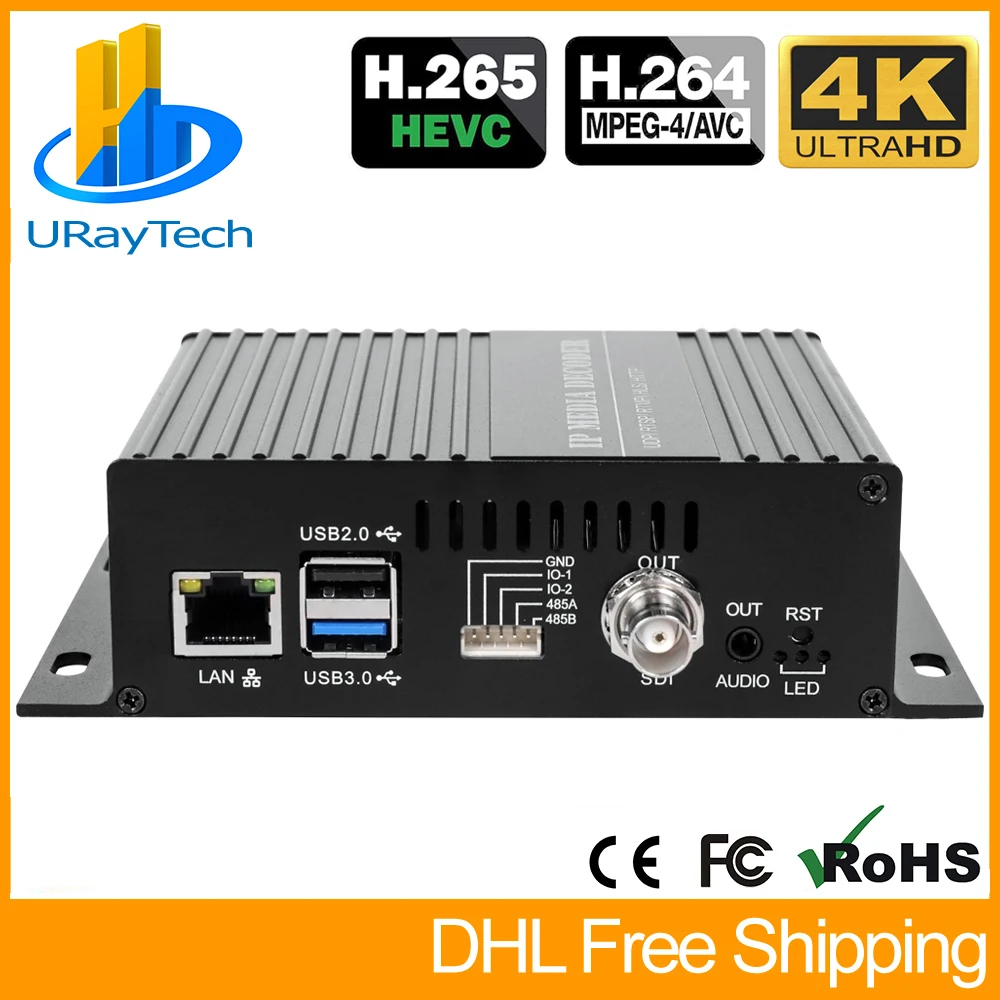 Декодер для потокового видео IP SD HD 3G SDI декодирования SRT RTSP HLS UDP RTMP|Теле- и
