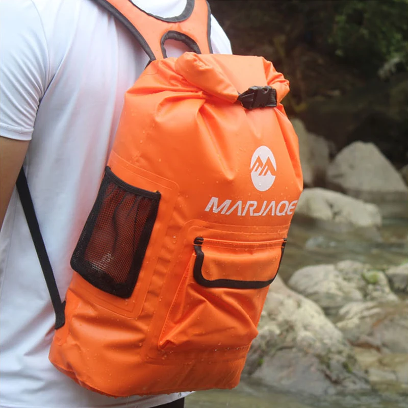 Outdoor Waterproof Backpacks Shoulder Bag 22L Upstream Bag Drifting Waterproof Bucket Bag Camouflage Drying Bag Travel Backpack 5