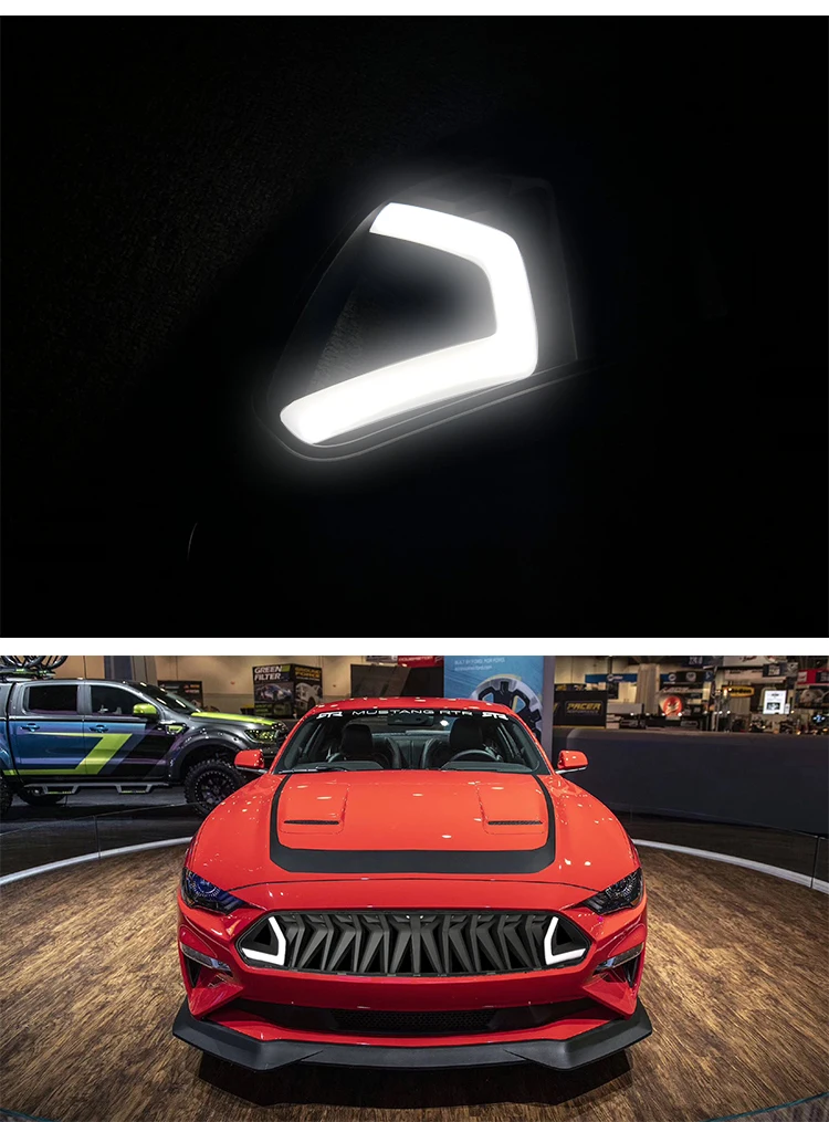 Подходит для 18-19 Ford Mustang с лампой King ONES решетка гриля