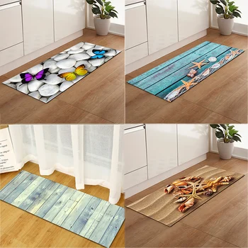 

3D Print Carpet Creative Europe Type Hallway Doormat Anti - Slip Bathroom Carpet Absorb Water Kitchen Mat/Rug Free shipping