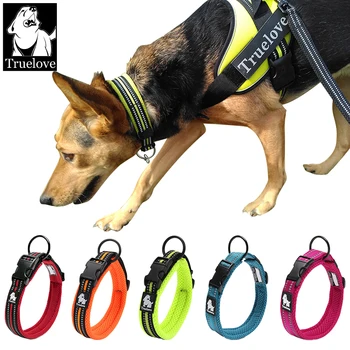 

Truelove Adjustable Mesh Padded Pet Dog Collar 3M Reflective Nylon Dog Collar Durable Heavy Duty for All Breed All Weather