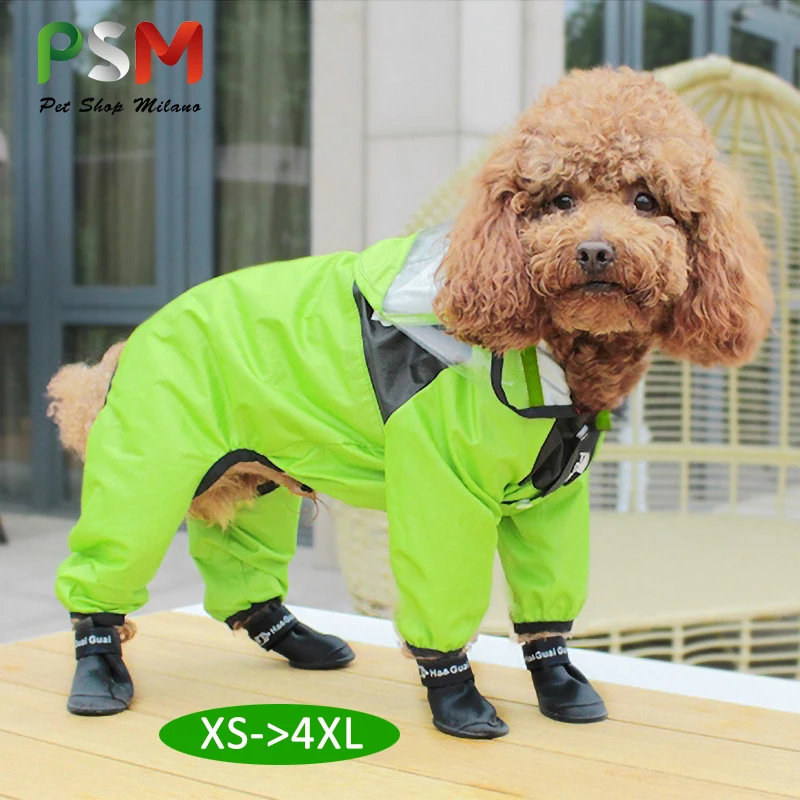 Chubasquero PSM para perros grande, impermeable, 8 tamaños, poliéster reflectante con capucha, impermeable para perros y mascotas, Chihuahua, Bulldog francés