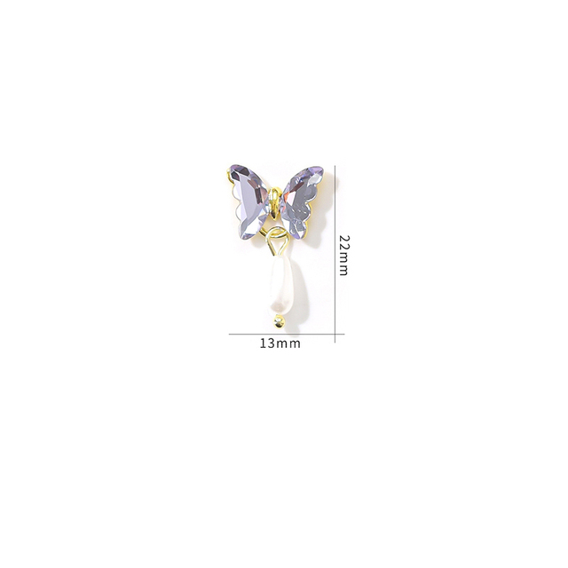 New Design Nail Art Pendants Charms Tassels AB Butterfly Magic Crown Diamonds Luxury Christ Angel Nail Dangle Ornaments 3D