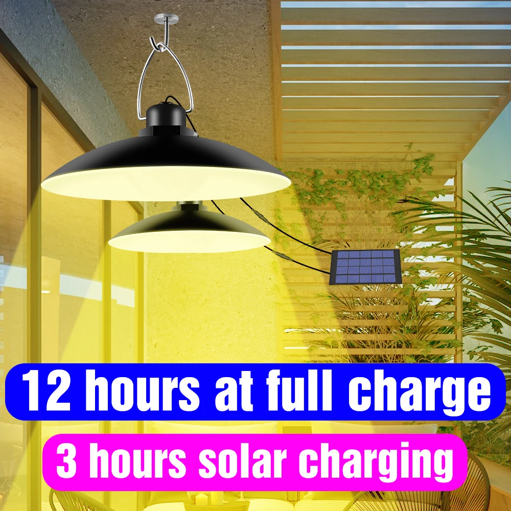 

Waterproof Solar Light Outdoors Indoor Lighting 15W 20W Bulb With Solar Panel Hanging Camping Lamp LED Courtyard Street Lamps 5V