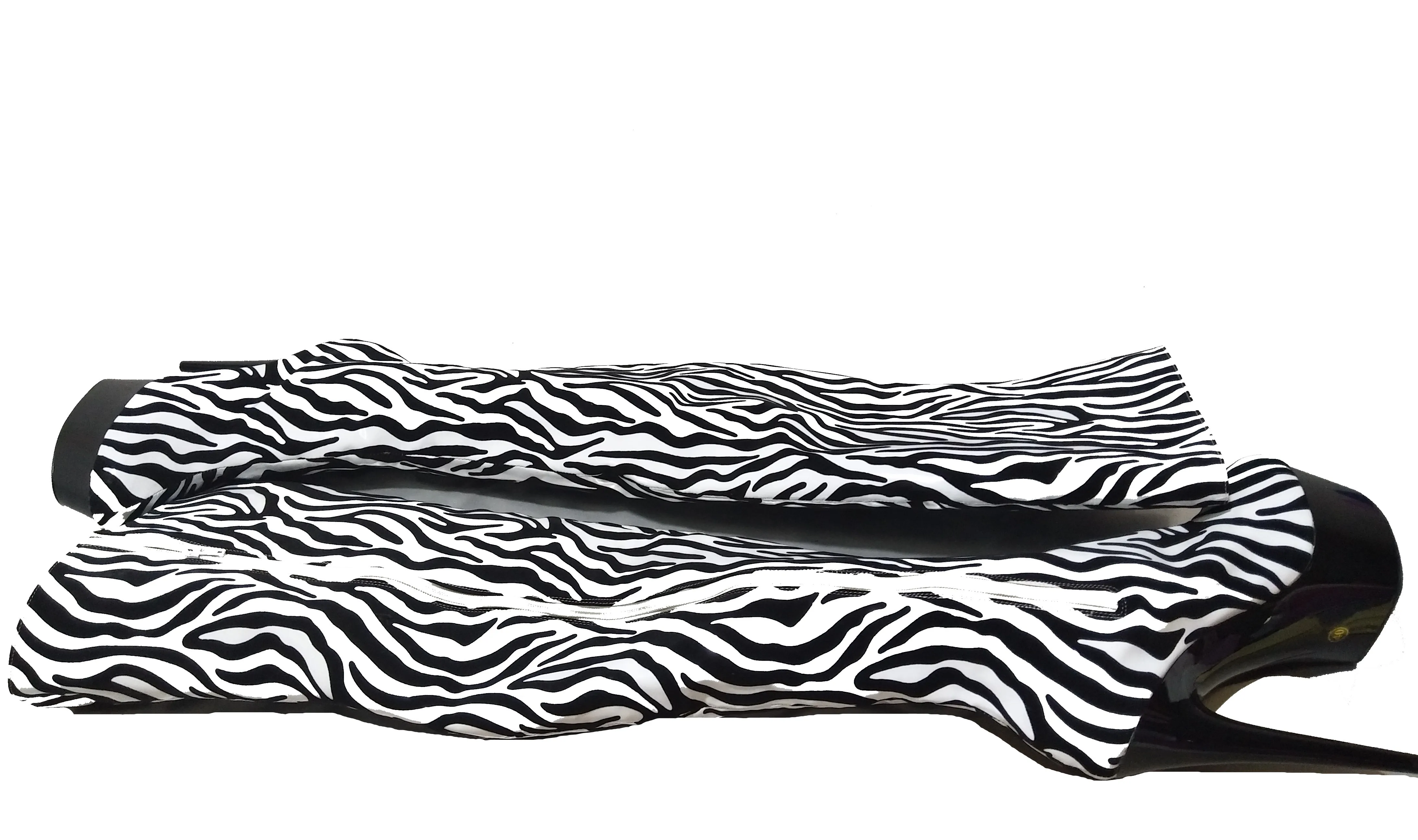 15CM Stylish Zebra Color Material High-Heeled Shoes, Model Pole Dancing Performance Nightclub 6 Inches Sexy Boots