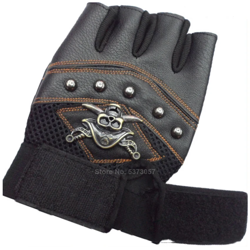 

Steampunk Pirate Gloves PU Leather Gothic Medieval Cosplay Accessories for Man Halloween Middle Ages Unisex Skull Rivet Gloves