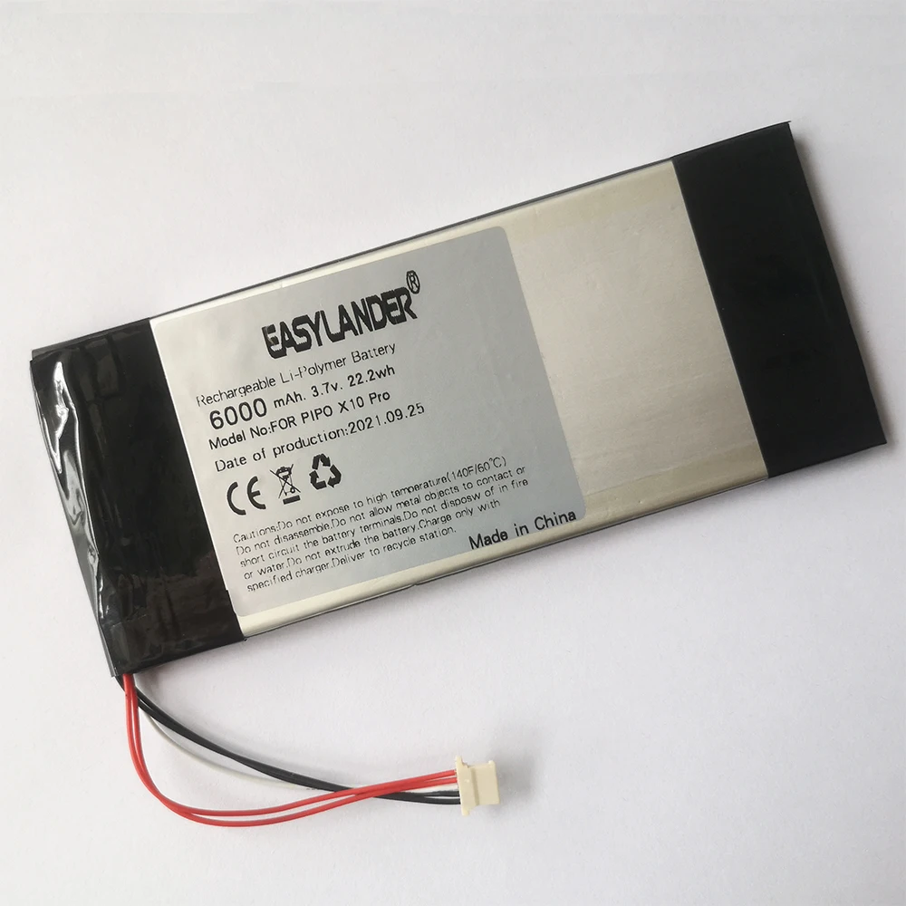 Bateria do Li-polímero da Capacidade Alta 3.7v 6000mah para a Bateria Recarregável de Pipo X10 Pro